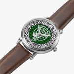 Scottish Arthur Clan Tartan Crest Badge Silver Automatic Watch Size 46mm