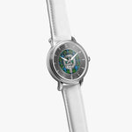 Clan Colquhoun Crest & Tartan Knot Sterling Silver Unisex Automatic Watch (Silver) Size 46mm