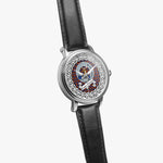 Fraser of Lovat Scottish Clan Tartan Crest Badge Silver Automatic Watch Size 46mm