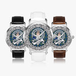 Lamont Scottish Clan Tartan Crest Badge Silver Automatic Watch Size 46mm