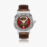 Stewart (High Stewards) Scottish Clan Tartan Crest Badge Silver Automatic Watch Size 46mm