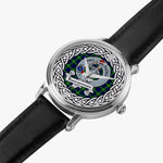 Bannerman Scottish Clan Tartan Crest Badge Silver Automatic Watch Size 46mm
