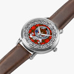 Darroch Scottish Clan Tartan Crest Badge Silver Automatic Watch Size 46mm