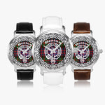 Beaton Scottish Clan Tartan Crest Badge Silver Automatic Watch Size 46mm