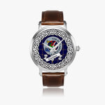 Crichton Scottish Clan Tartan Crest Badge Silver Automatic Watch Size 46mm