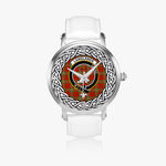 Langlands Scottish Clan Tartan Crest Badge Silver Automatic Watch Size 46mm