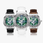 Nixon Scottish Clan Tartan Crest Badge Silver Automatic Watch Size 46mm