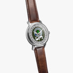 Gayre Scottish Clan Tartan Crest Badge Silver Automatic Watch Size 46mm