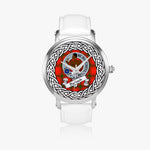 Darroch Scottish Clan Tartan Crest Badge Silver Automatic Watch Size 46mm