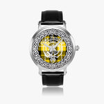 Scottish Barclay Clan Tartan Crest Badge Silver Automatic Watch Size 46mm
