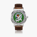 Boyle Scottish Clan Tartan Crest Badge Silver Automatic Watch Size 46mm