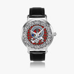 MacBain Scottish Clan Tartan Crest Badge Silver Automatic Watch Size 46mm