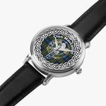 Scottish Maclellan Clan Tartan Crest Badge Silver Automatic Watch Size 46mm