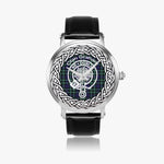Scottish Graham Clan Tartan Crest Badge Silver Automatic Watch Size 46mm
