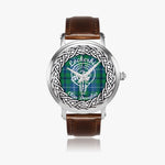 Lockerbie Scottish Clan Tartan Crest Badge Silver Automatic Watch Size 46mm