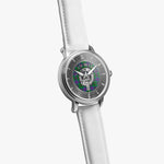 Clan Wood Crest & Tartan Knot Sterling Silver Unisex Automatic Watch (Silver) Size 46mm