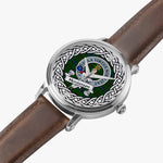Henderson Scottish Clan Tartan Crest Badge Silver Automatic Watch Size 46mm