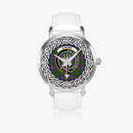 Strang (or Strange) Scottish Clan Tartan Crest Badge Silver Automatic Watch Size 46mm