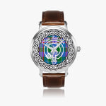 Scottish Ralston Clan Tartan Crest Badge Silver Automatic Watch Size 46mm