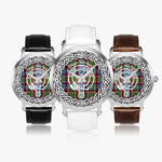 Scottish Stirling Clan Tartan Crest Badge Silver Automatic Watch Size 46mm