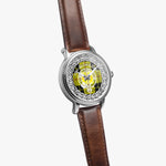 Macleod of Lewis Clan Tartan Crest Badge Silver Automatic Watch Size 46mm