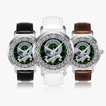 MacArthur Scottish Clan Tartan Crest Badge Silver Automatic Watch Size 46mm
