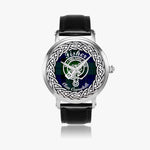 Fisher Scottish Clan Tartan Crest Badge Silver Automatic Watch Size 46mm