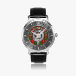 Clan Nesbitt Crest & Tartan Knot Sterling Silver Unisex Automatic Watch (Silver) Size 46mm