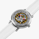 MacLeod Scottish Clan Tartan Crest Badge Silver Automatic Watch Size 46mm
