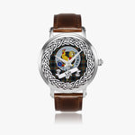 Lyle Scottish Clan Tartan Crest Badge Silver Automatic Watch Size 46mm