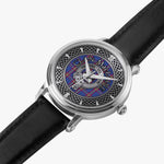 Clan MacLaine Crest & Tartan Knot Sterling Silver Unisex Automatic Watch (Silver) Size 46mm