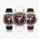 Pennycook Scottish Clan Tartan Crest Badge Silver Automatic Watch Size 46mm