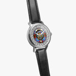 Newton Scottish Clan Tartan Crest Badge Silver Automatic Watch Size 46mm