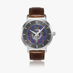 Clan MacLaine Crest & Tartan Knot Sterling Silver Unisex Automatic Watch (Silver) Size 46mm