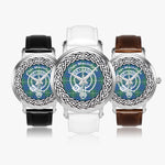 Scottish MacIntyre Clan Tartan Crest Badge Silver Automatic Watch Size 46mm