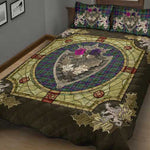 Scottish Wood Modern Clan Scottish Tartan Quilt Bed Set - Crystal Thistle Shield