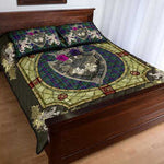Scottish Wood Modern Clan Scottish Tartan Quilt Bed Set - Crystal Thistle Shield