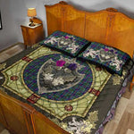 Scottish Wood Modern Clan Scottish Tartan Quilt Bed Set - Crystal Thistle Shield