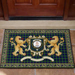 Scottish Lamont Clan Tartan Badge Rampant Lion Tartan Plaid Doormat