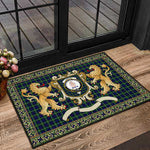 Scottish Lamont Clan Tartan Badge Rampant Lion Tartan Plaid Doormat