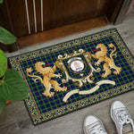 Scottish Lamont Clan Tartan Badge Rampant Lion Tartan Plaid Doormat
