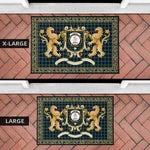 Scottish Lamont Clan Tartan Badge Rampant Lion Tartan Plaid Doormat