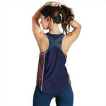 Scottish Kerr Modern Clan Scottish Crest and Scottish Thistle Sport Tartan Womens Tank Top