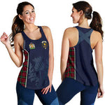Scottish Kerr Modern Clan Scottish Crest and Scottish Thistle Sport Tartan Womens Tank Top