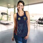 Scottish Kerr Modern Clan Scottish Crest and Scottish Thistle Sport Tartan Womens Tank Top