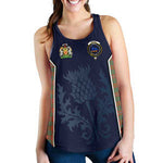 Scottish Bruce Ancient Clan Scottish Crest and Scottish Thistle Sport Tartan Womens Tank Top