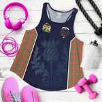 Scottish Bruce Ancient Clan Scottish Crest and Scottish Thistle Sport Tartan Womens Tank Top