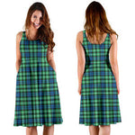 Scottish Graham of Montrose Ancient Tartan Sleeveless Midi Womens Dress - Tartan Midi Dress