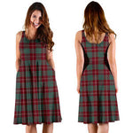 Scottish Crawford Modern Tartan Sleeveless Midi Womens Dress - Tartan Midi Dress