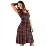 Scottish Crawford Modern Tartan Sleeveless Midi Womens Dress - Tartan Midi Dress